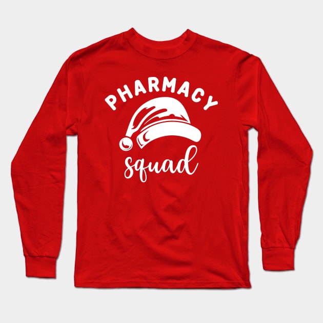 Pharmacy Squad Santa Hat White Text Long Sleeve T-Shirt by JaussZ